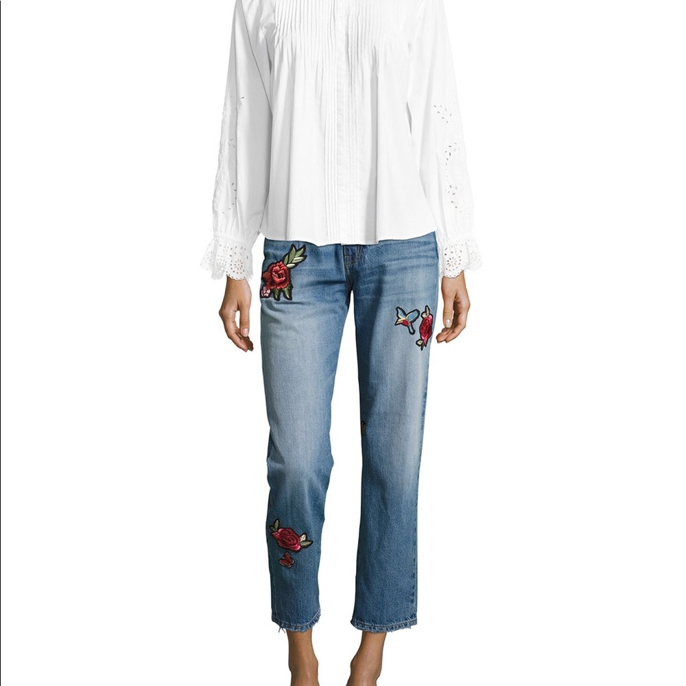 New JOIE JOSIE loose fit jeans w/patches SZ 26